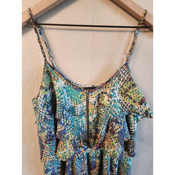 Wet Seal Rainbow Snake Skin Women's Dress Adjustable Straps SZ XL Y2K - Picture 3 of 8